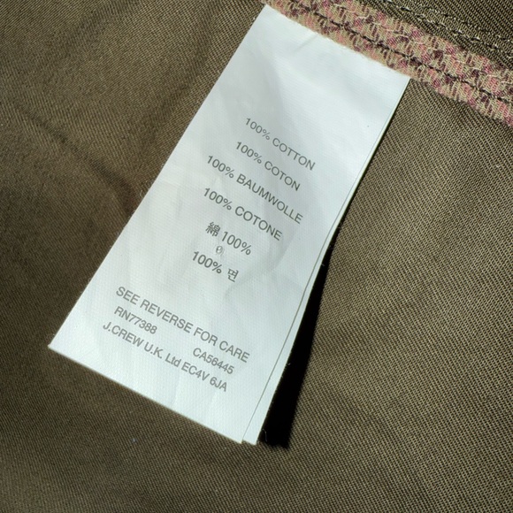 J Crew Downtown Field Jacket women’s size Medium M Waxed Cotton Dark Green Gold - Picture 6 of 12